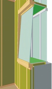 Рисунок 6. Разрез оконной системы (внутристудийное и наружное окна) [вариант]